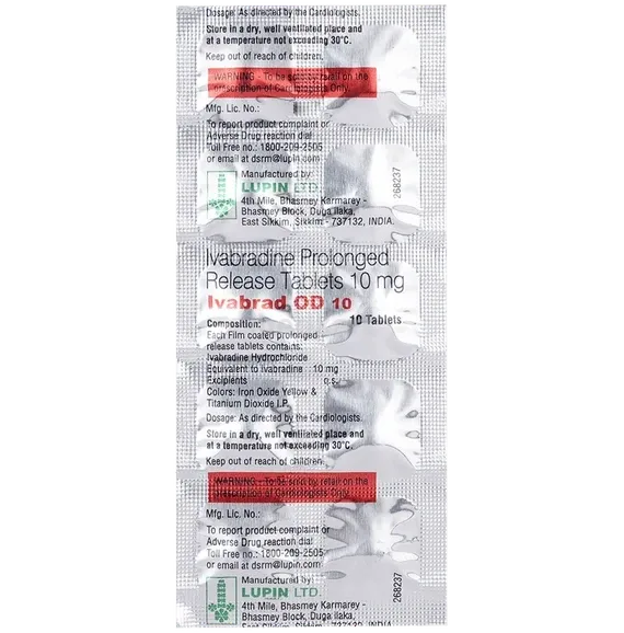 ivabrad od 10mg tablet 10's